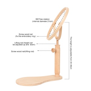 21cm Wood <strong>Embroidery</strong> <strong>Frame</strong> Wooden Tambour Hoop Cross Stitch <strong>Frame</strong> High Adjustable Desktop <strong>Frames</strong> - Product Image 4