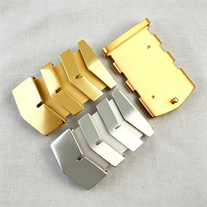 Hebilla de Cinturón Metálica Estilo Armadura Geométrica en Oro/Plata Cepillado, Hebilla Deslizante Resistente y Duradera para Cinturones Tácticos y Casuales para Hombre - Product Image 3