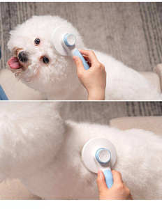Cleaning Stainless Steel Pet Hair Remover with <strong>Silicone</strong> Handle Long Short Haired Durable Washable Professional Grooming Brush - Product Image 6