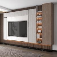 Console multimédia LED moderne de style victorien en MDF blanc pour hall d'hôtel, en bois d'ingénierie de teck français