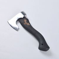Hache tactique de survie de qualité industrielle supérieure, à dos plat, manche en TPR/bois, personnalisable OEM DIY, en acier au carbone