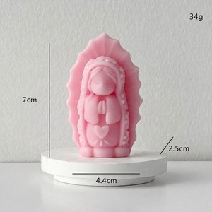 Vela de Oración con Forma de Flor de Cera de Soja Hecha a Mano de Nuestra Señora de Guadalupe, Aroma Fresco, Devocional Católico para el Hogar, Altar y Uso Religioso - Product Image 2