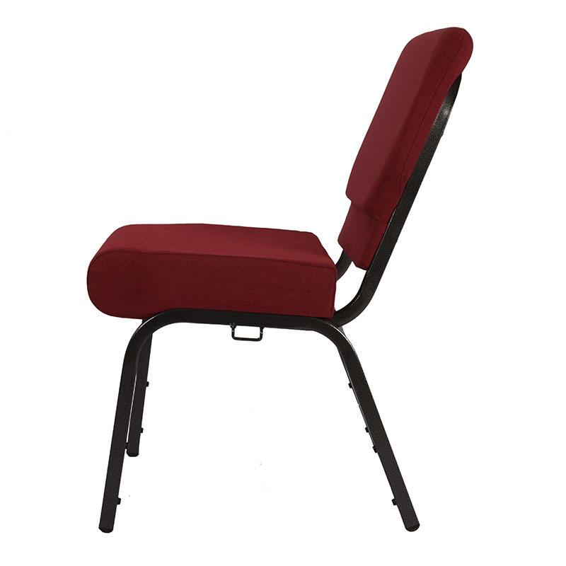 Blue Luxury Home Fabric Monoblock Chair Modern Iron Stackable Commercial  Furniture for Church Theater Altar and Hall Use