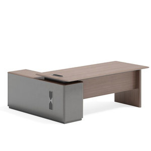 Bureau de direction moderne et minimaliste en forme de L avec tiroirs, mobilier de bureau - Product Image 5