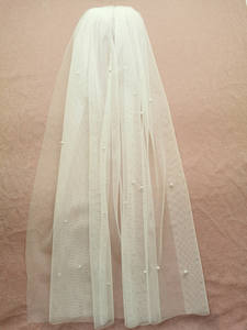 <span class=keywords><strong>Velo</strong></span> de <span class=keywords><strong>Novia</strong></span> para Fiesta Go Party 2023, Popular, de 50 cm de Largo, Liso, Blanco, con Perlas - Product Image 2