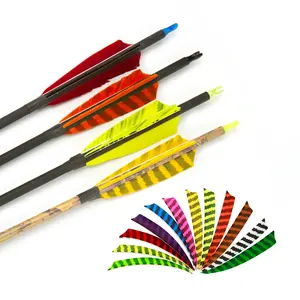 Natual archery feathers 4 inch\ 5 inch parabolic feather real arrow feather for traditional arrow fletching