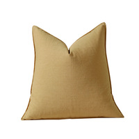 Housse de coussin carrée en fibre de polyester épaisse et lavée, avec fermeture éclair et bords ourlés, pour canapé de salon moderne