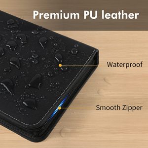 Reliure de cartes de visite surdimensionnée avec fermeture à glissière pour cartes jumbo, pochettes recto-verso, matériau PU, album de collection de 7 pouces - Product Image 3