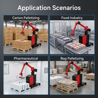 Estación de Trabajo Robótica de Paletización de 50 kg, 1800 mm, 6 Ejes, ±0.1 mm, Alta Resistencia, BRTMD195001A, para Empaque de Cajas, Bolsas, Alimentos, Bebidas y Productos Químicos