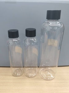 Botellas Redondas Transparentes de PET de 100ml, 150ml, 180ml, 250ml y 500ml, Envases de Plástico de Lados Rectos para Bebidas Infusionadas con Tapa CR - Product Image 5