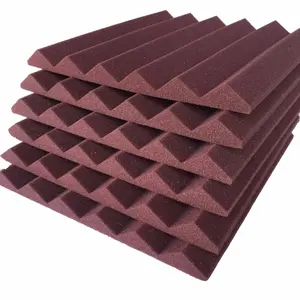 China PU Materialien 12 Pack Studio dekorativer Schaumschwamm 12 × 12 × 2 schwarzfarbige Pyramidenplatte schalldämmender Akustik-Schaum