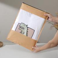 Sacs à fermeture éclair en papier kraft recyclables, emballage de vêtement à fenêtre transparente, fermeture en plastique durable pour magasins de vêtements et boutiques