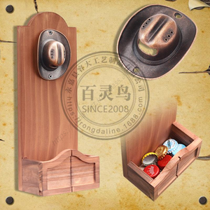 Imán de nevera con forma de sombrero de vaquero, abridor de botellas magnético de madera vintage YD373 para montar en la pared, venta al por mayor - Product Image 5