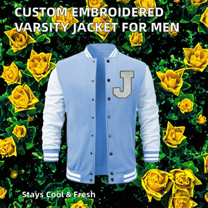 Custom Designer Embroidery Logo Unisex Bomber <b>Jacket</b> <b>Men</b> Spring Corduroy Stand <b>Long</b> Casual Baseball Letterman Coat - Product Image 2
