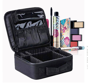 Travel Train Makeup Cosmetic Case Organizer box with brush set