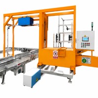 Machine d'emballage verticale automatique robuste pour la ligne de production de palettes de blocs de ciment et de béton