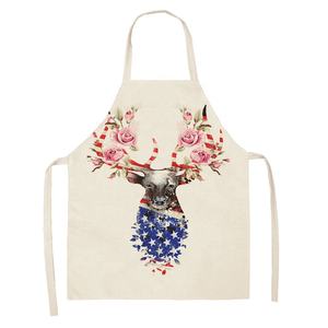 Tablier de cuisine unisexe en polyester et lin imprimé numériquement, série animaux mignons, durable, pour Noël - Product Image 3