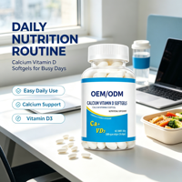 Calcium liquide avec vitamine D en gélules molles, 200 unités, complément alimentaire pour la santé osseuse