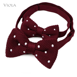 Conjunto de pajarita de punto sólido para niños, conjunto de lazo para padres e hijos, con mariposas encantadoras, accesorio para corbata de perro, regalo de Navidad de calidad - Product Image 1