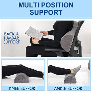 Repose-pieds ergonomique en mousse à mémoire de forme en forme de demi-lune, support multi-positions pour soulager les pieds, petit coussin repose-pieds pour sous le bureau au travail - Product Image 4
