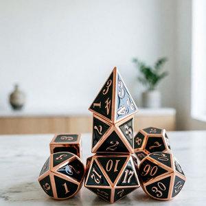 Vente Flash : Ensemble de dés polyédriques en métal pour jeu de rôle Dungeon & Dragons - Product Image 2