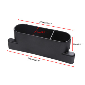 Boîte de rangement universelle pour l'espace entre les sièges de voiture, 2-en-1, organiseur de rangement intérieur, boîte de rangement pour l'espace entre les sièges, en plastique - Product Image 4