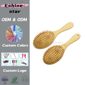 Ensemble de brosses à cheveux en bambou en bois <span class=keywords><strong>Brosse</strong></span> à palette en bois de bambou pour démêler, lisser les cheveux et sécher les cheveux <span class=keywords><strong>Brosse</strong></span> à peigne - Product Image 1