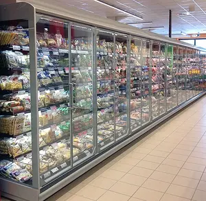 Présentoir vertical pour boissons Réfrigérateur 6 portes en verre Réfrigérateurs <span class=keywords><strong>Vitrine</strong></span> verticale pour supermarché - Product Image 1