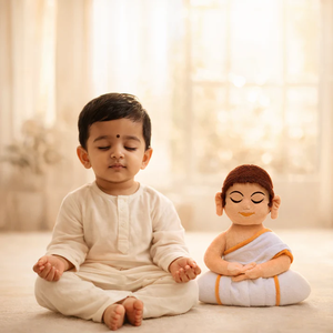 Figurine religieuse spirituelle dévotionnelle en peluche douce Mantra Chanting Jain Swami de 28 cm, jouet de méditation sonore éducatif pour enfants - Product Image 2