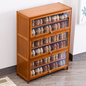 Meuble à chaussures en bambou grande capacité, étagère de rangement peu encombrante pour entrée de maison, balcon, multifonctionnel et démontable - Product Image 2