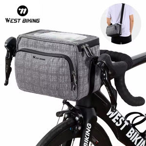 WEST BIKING Sac de guidon de vélo à écran tactile 3 en 1 imperméable à grande capacité pour vélo de montagne, sac de guidon de vélo - Product Image 1