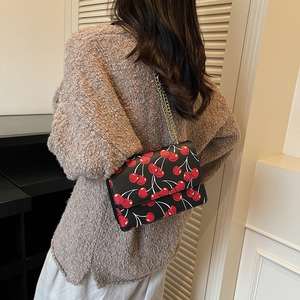 2026 New Fashionable Women's Cherry Pattern Daily Multi functional Diagonal Shoulder <b>Bag</b> Leather Design <b>Bag</b> - Product Image 4