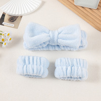 Bandeau élastique moelleux avec nœud + Ensemble de bracelets en tissu absorbant l'eau, écologiques, multicolores, pour l'application de masques de beauté et de spa