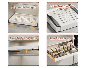 Cestello estraibile <span class=keywords><strong>portaspezie</strong></span> da cucina cestino portaoggetti <span class=keywords><strong>in</strong></span> <span class=keywords><strong>metallo</strong></span> bianco cestello porta spezie - Product Image 4