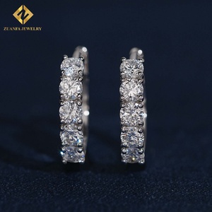 Pendientes de diseño de gran oferta, pendientes de diamantes cultivados en laboratorio, pendientes de aro chapados en plata 925, Joyería de diamantes - Product Image 2