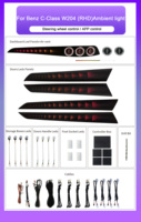 Éclairage d'ambiance de voiture SJC pour Mercedes-Benz Classe C W204 2008-2014 Modèles Intérieur LED LHD/RHD Kit LED dynamique 64 couleurs Symphonie