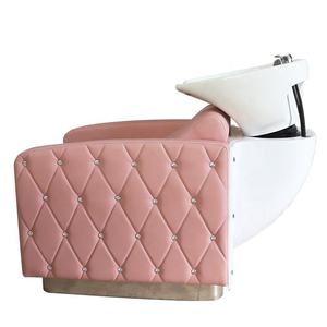 Fauteuil de lavage rose inclinable pour salon, personnalisable avec LOGO, durable, haute résistance, extérieur en fibre de verre, moderne et portable - Product Image 3