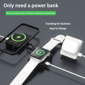 พาวเวอร์แบงค์แม่เหล็กไร้สาย <span class=keywords><strong>3</strong></span> in 1 ความจุ 5000mAh พร้อมสายชาร์จ รองรับการชาร์จเร็ว 20W สำหรับ iPhone, AirPods และ iWatch - Product Image 3