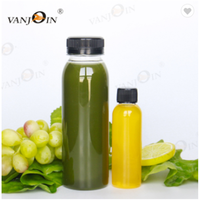 Bouteilles rondes en plastique PET jetables de 16 oz/500 ml, 1 L, de qualité alimentaire, avec bouchon à vis, pour jus de fruits, sodas et boissons – Vente en gros