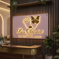 Panneau d'affichage personnalisé en acrylique rétroéclairé par LED, utilisation intérieure/extérieure, style professionnel/bureau, enseigne lumineuse LED