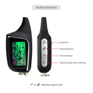 EASYGUARD EC205 2 Way LCD Pager Display <b>Remote</b> Engine Start Shock Alarm Warning <b>Remote</b> Start Car Alarm System - Product Image 1