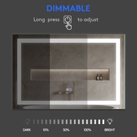 Miroir de salle de bain LED au design moderne, IP44 IP65, capteur tactile, Bluetooth, anti-buée, miroir intelligent pour la douche avec éclairage LED