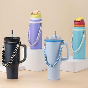 Sangle de transport pour gobelets à eau tissée à la main, pour gobelets de 8 à 40 onces, anneau en silicone de qualité alimentaire, cordon portable pour gobelets à eau de sport - Product Image 2