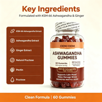 Gummies d'Ashwagandha pour le bien-être à base de plantes, supplément adaptogène en gros, faible MOQ, formule personnalisée