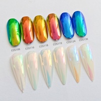 Pigment miroir changeant de couleur Aurora COS Ongles Effet miroir Chrome Blanc Poudre caméléon