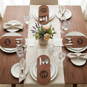 <span class=keywords><strong>Pochette</strong></span> à <span class=keywords><strong>couverts</strong></span> en cuir PU, étui à <span class=keywords><strong>couverts</strong></span> en cuir pour restaurant, <span class=keywords><strong>pochette</strong></span> à ustensiles en cuir, porte-cuillères et fourchettes - Product Image 2