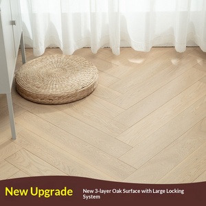 Nouveau parquet en chêne massif composite à trois couches, motif chevrons, système <span class=keywords><strong>de</strong></span> pose par clic, revêtement <span class=keywords><strong>de</strong></span> sol moderne, largeur <span class=keywords><strong>de</strong></span> lame 92 mm, compatible chauffage par le sol - Product Image 4