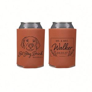 Ilustración Personalizada de Mascotas, Enfriador de Latas para Bodas, Recuerdos de Boda Premium, Porta Bebidas, Kit de Herramientas Promocionales - Product Image 1