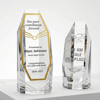 Trophée personnalisé en cristal K9 en forme d'iceberg, gravé sur mesure, octogonal, pour récompense d'entreprise, reconnaissance de l'excellence et cadeaux.