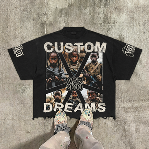 เสื้อยืดคอตตอนทรงบ็อกซ์โอเวอร์ไซส์สีดำ หนัก 260 กรัม พิมพ์ลาย DTG คุณภาพสูง สำหรับผู้ชาย - Product Image 6